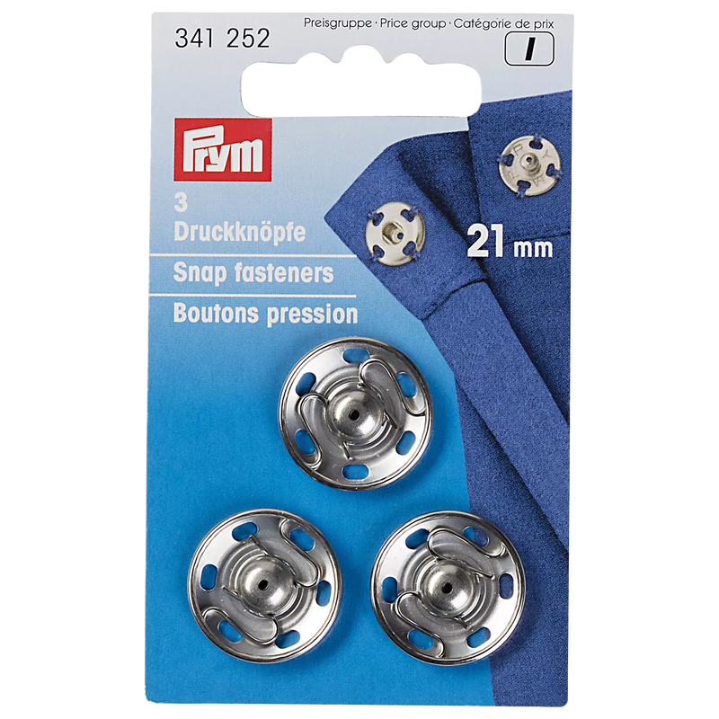 Prym snap fasteners 21mm pack of 3 (British brand)