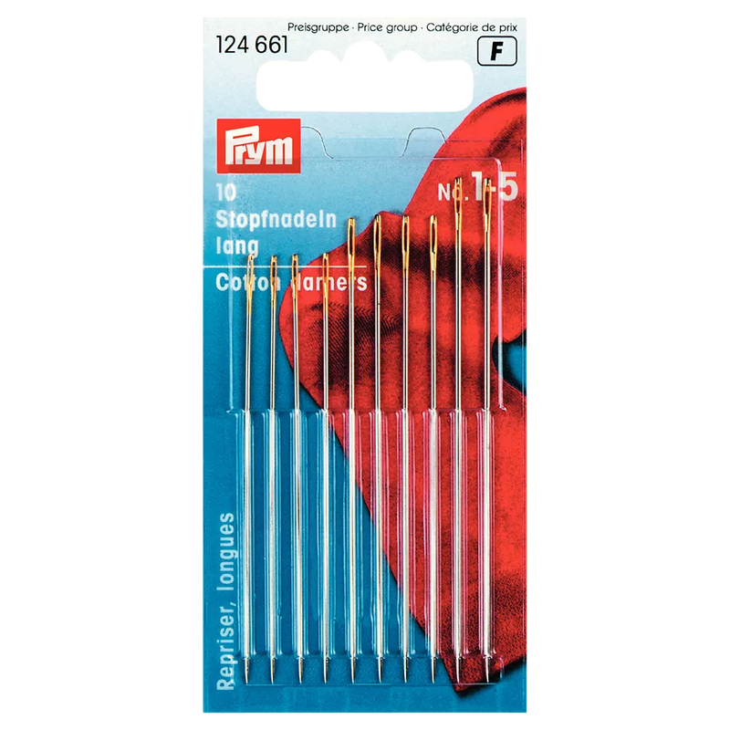Prym long darning needles pack of 10 sizes 1-5, UK version