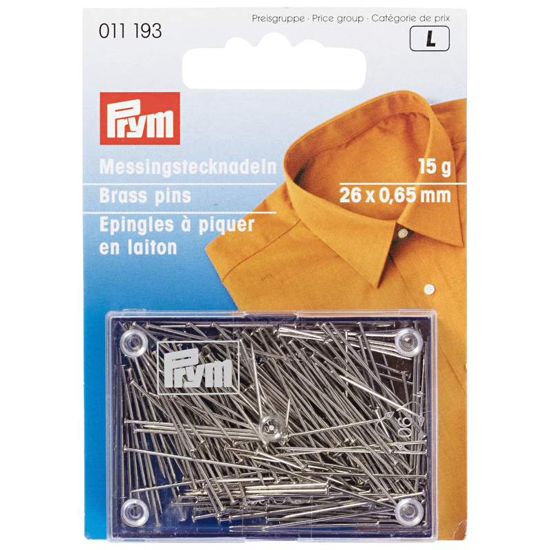 Prym rust-proof straight pins 15g - British product