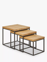 John Lewis John Lewis Calia Nest Of 3 Tables, Solid Oak- Buy online at McGrocer