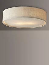 John Lewis John Lewis Samantha Linen Flush Ceiling Light, Natural- Buy online at McGrocer