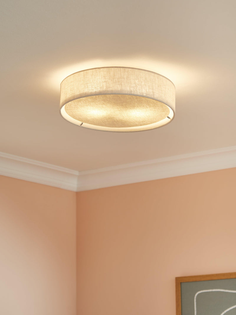 John Lewis Samantha linen ceiling light natural - British product