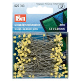 John Lewis Prym Glass Headed Pins Yellow Dressmaking Pins 60mm 20g- Buy online at McGrocer