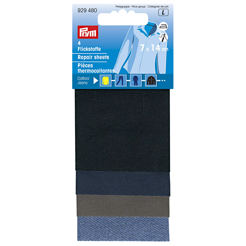 Prym assorted iron-on patches pack of 4 (British brand)