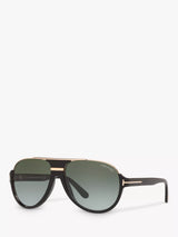 John Lewis TOM FORD FT0334 Dimitry Vintage Aviator Sunglasses, Black, 59mm- Buy online at McGrocer