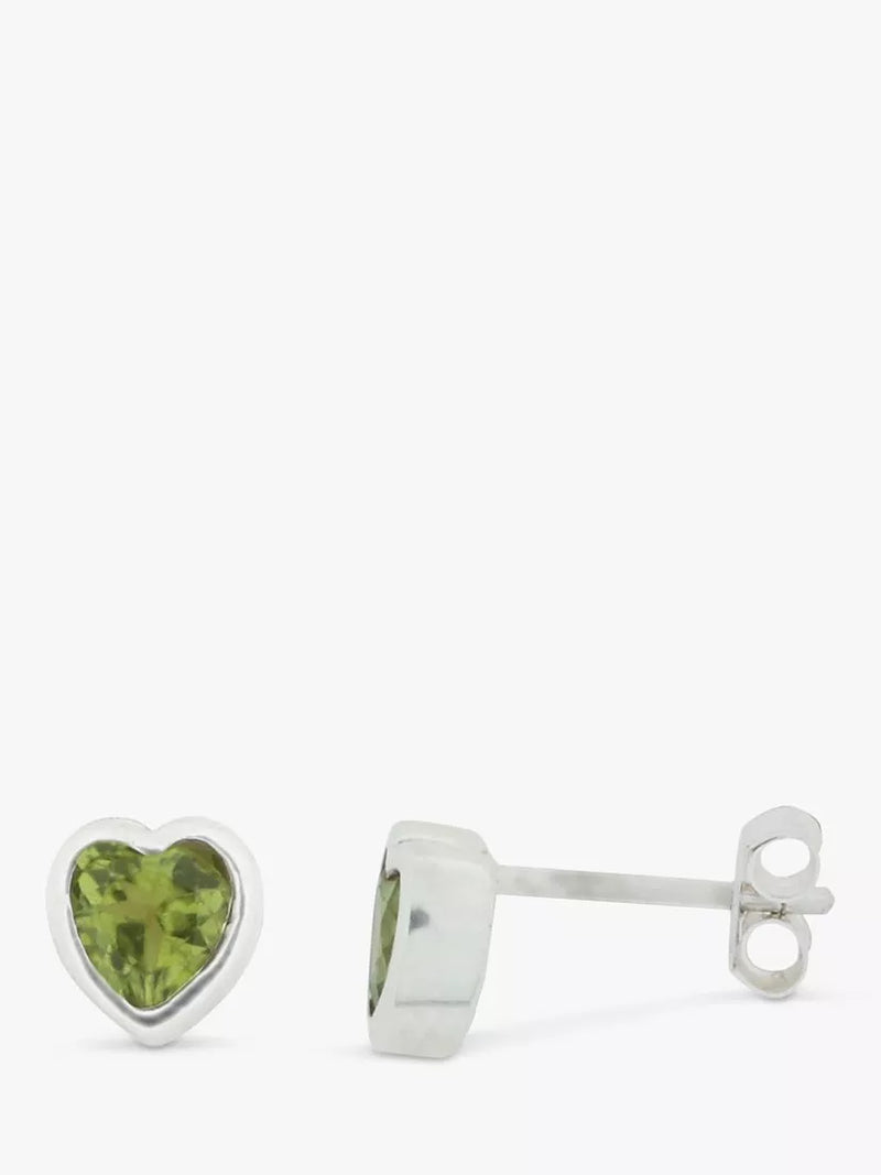 Nina B Sterling Silver Amethyst Heart Stud Earrings