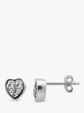 Nina B Sterling Silver Amethyst Heart Stud Earrings