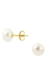 John Lewis E.W Adams 9ct Yellow Gold Freshwater Pearl Stud Earrings 7mm- Buy online at McGrocer