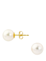 John Lewis E.W Adams 18ct Yellow Gold Cultured Pearl Stud Earrings, White, 8-8.5mm- Buy online at McGrocer