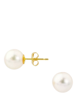 John Lewis E.W Adams 18ct Yellow Gold White Pearl Stud Earrings 8.5-9mm- Buy online at McGrocer