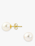 E.W Adams white pearl stud earrings with 8.5-9mm pearls - British product