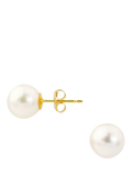 E.W Adams white cultured pearl stud earrings 4.5-5mm, imported from the UK
