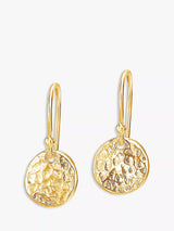 John Lewis Dower & Hall 18ct Gold Vermeil Disc Drop Earrings- Buy online at McGrocer
