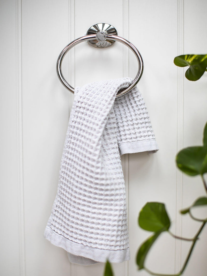 Robert Welch Oblique Towel Ring stainless steel bathroom accessory, imported from the UK