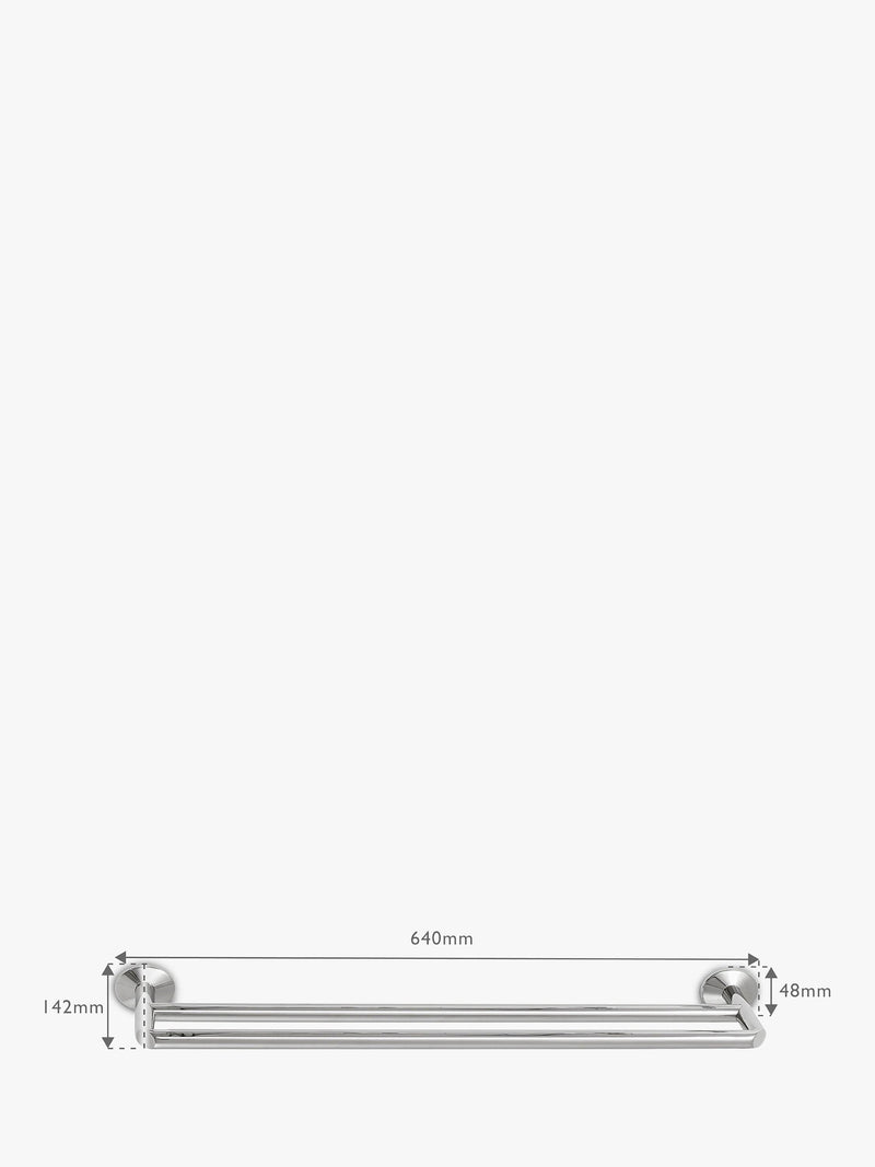Robert Welch Oblique Double Towel Rail 64cm - British product