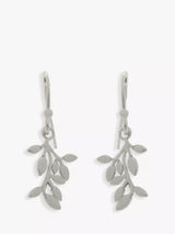 John Lewis Nina B Leaves Drop Earrings, Silver- Buy online at McGrocer