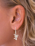Nina B leaves drop earrings sterling silver 2.5cm, imported from the UK