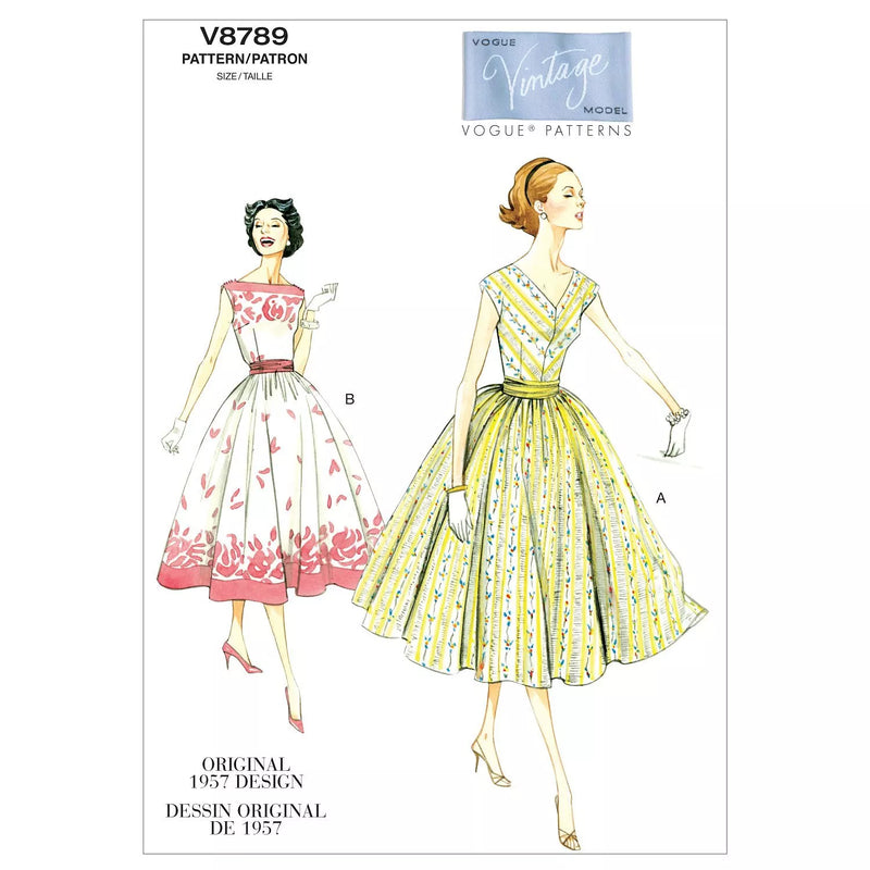 Vogue vintage dress sewing pattern 8789, UK version