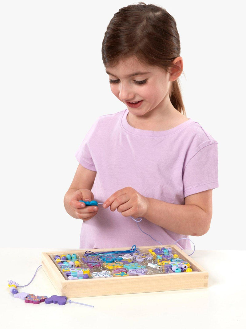 Melissa Doug butterfly friends bead set imported from the UK, 120+ wooden jewelry crafting accessories