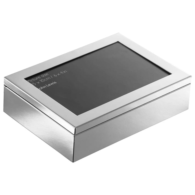 John Lewis Silver Plated Photo Frame Box 4x6, imported from the UK