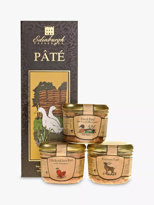 Trio of Pâté Gift Set, Duck, Venison, and Chicken Liver, 540g