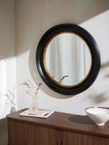 John Lewis Georgian round wood wall mirror 68cm black and gold, UK version