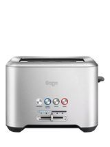 John Lewis Sage A Bit More 2-Slice Toaster Brushed Metal- Buy online at McGrocer