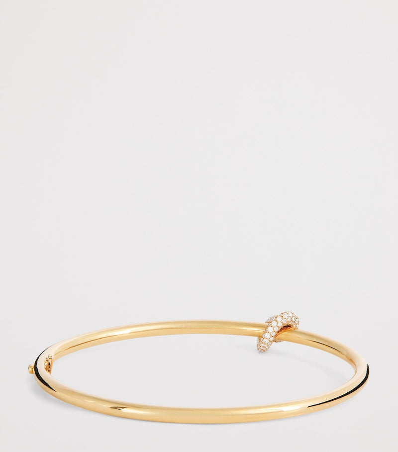 Engelbert Legacy Knot bangle yellow gold diamonds (British brand)