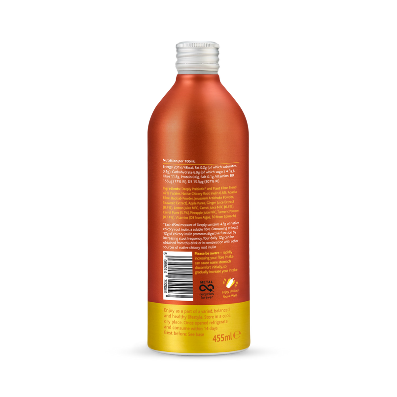 Prebiotic Gut Health Food with Carrot, Ginger, and Turmeric 455ml