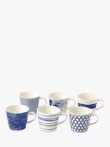 John Lewis Royal Doulton Pacific Porcelain Mugs, Set of 6, 400ml, Blue- Buy online at McGrocer