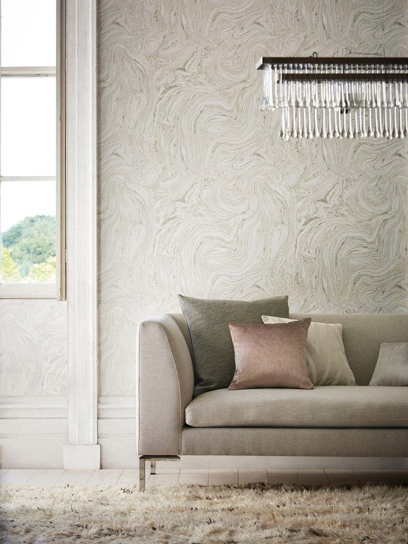 Harlequin Makrana Moonstone wallpaper with structured marble effect, UK version