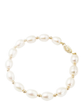 E.W Adams oval freshwater pearl bracelet with 9ct gold, imported from the UK
