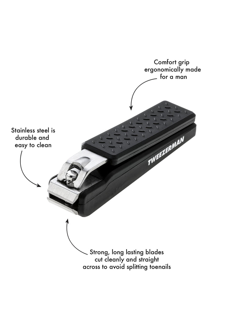 Tweezerman precision grip toenail clippers in black (British brand)