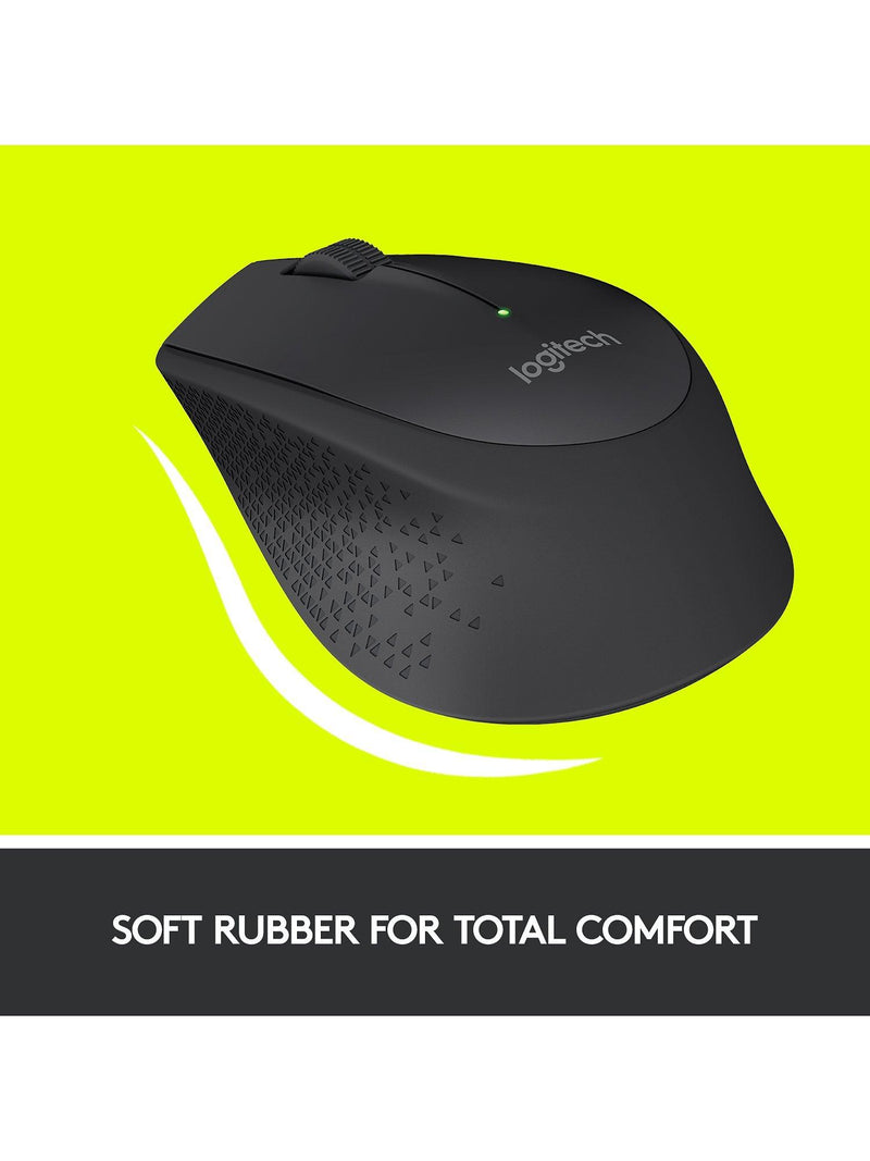 Logitech wireless computer mouse in black, UK version