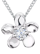 John Lewis Jools by Jenny Brown Rhodium Plated Silver Cubic Zirconia Flower Pendant- Buy online at McGrocer
