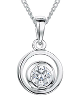 John Lewis Jools by Jenny Brown Cubic Zirconia Swirl Pendant, Silver, 41.5cm- Buy online at McGrocer
