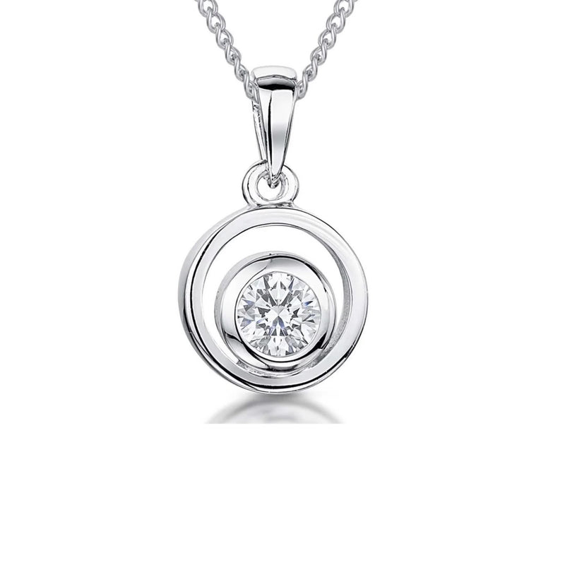 Jools by Jenny Brown cubic zirconia swirl pendant silver (British brand)