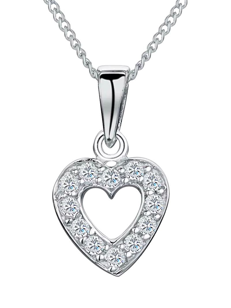Jools by Jenny Brown silver heart pendant with cubic zirconia (British brand)