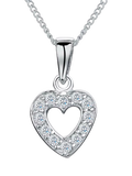 Jools by Jenny Brown silver heart pendant with cubic zirconia (British brand)