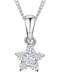 Jools by Jenny Brown sterling silver star pendant cubic zirconia rhodium plated, UK version