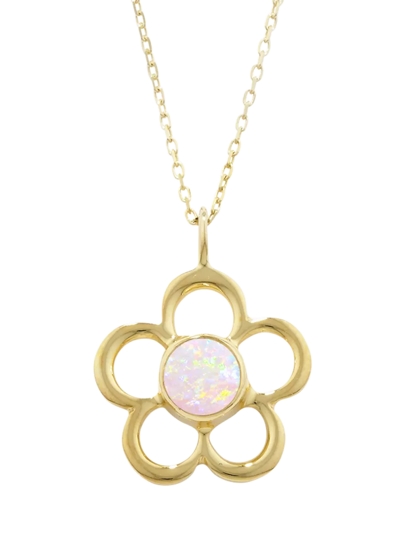 E.W Adams 9ct gold blossom pendant necklace, imported from the UK