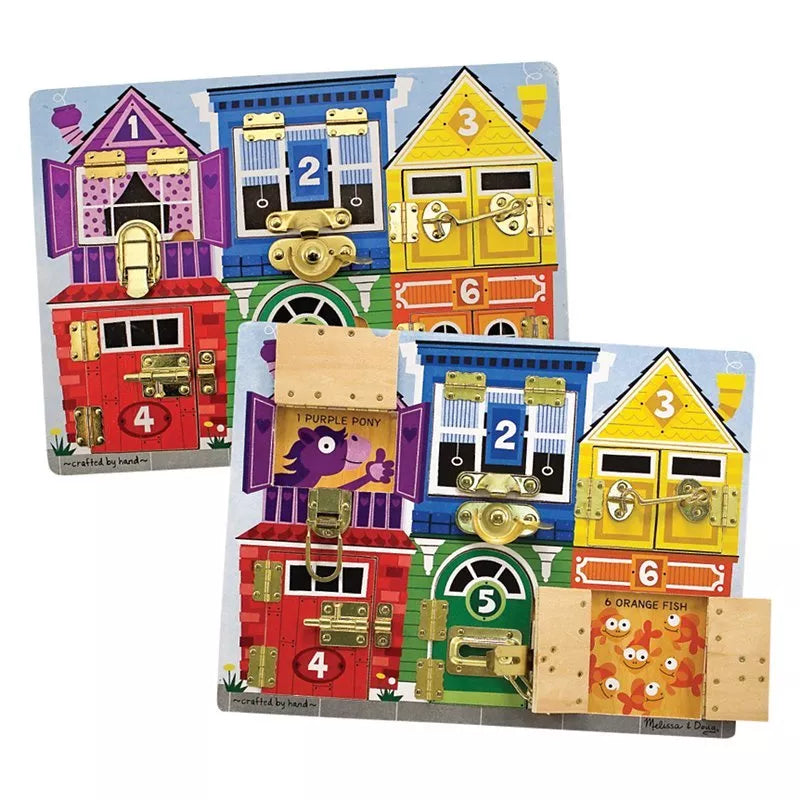 Melissa & Doug wooden latches board educational toy for kids (British brand)