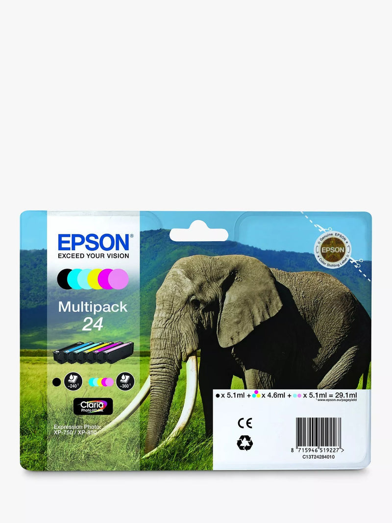 Epson Elephant 24 ink cartridge multipack - British product
