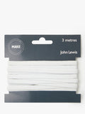 John Lewis white elastic cord, 6mm width, 3 metres long, UK version