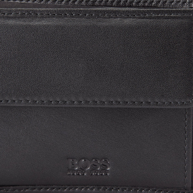 BOSS Asolo bi-fold leather wallet black (British brand)