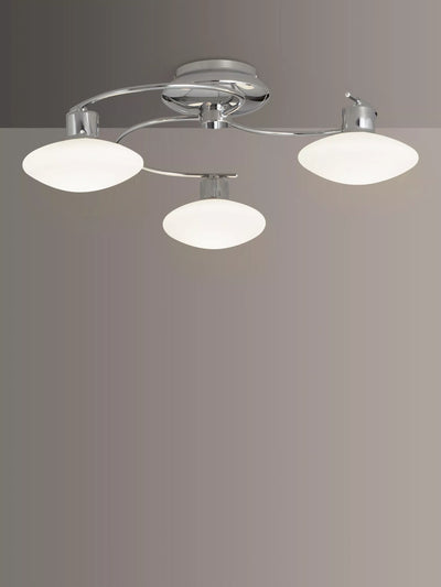 John Lewis John Lewis Tameo LED Semi Flush 3 Arm Ceiling Light, Chrome, 50cm Diameter- Buy online at McGrocer