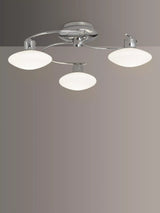 John Lewis John Lewis Tameo LED Semi Flush 3 Arm Ceiling Light, Chrome, 50cm Diameter- Buy online at McGrocer