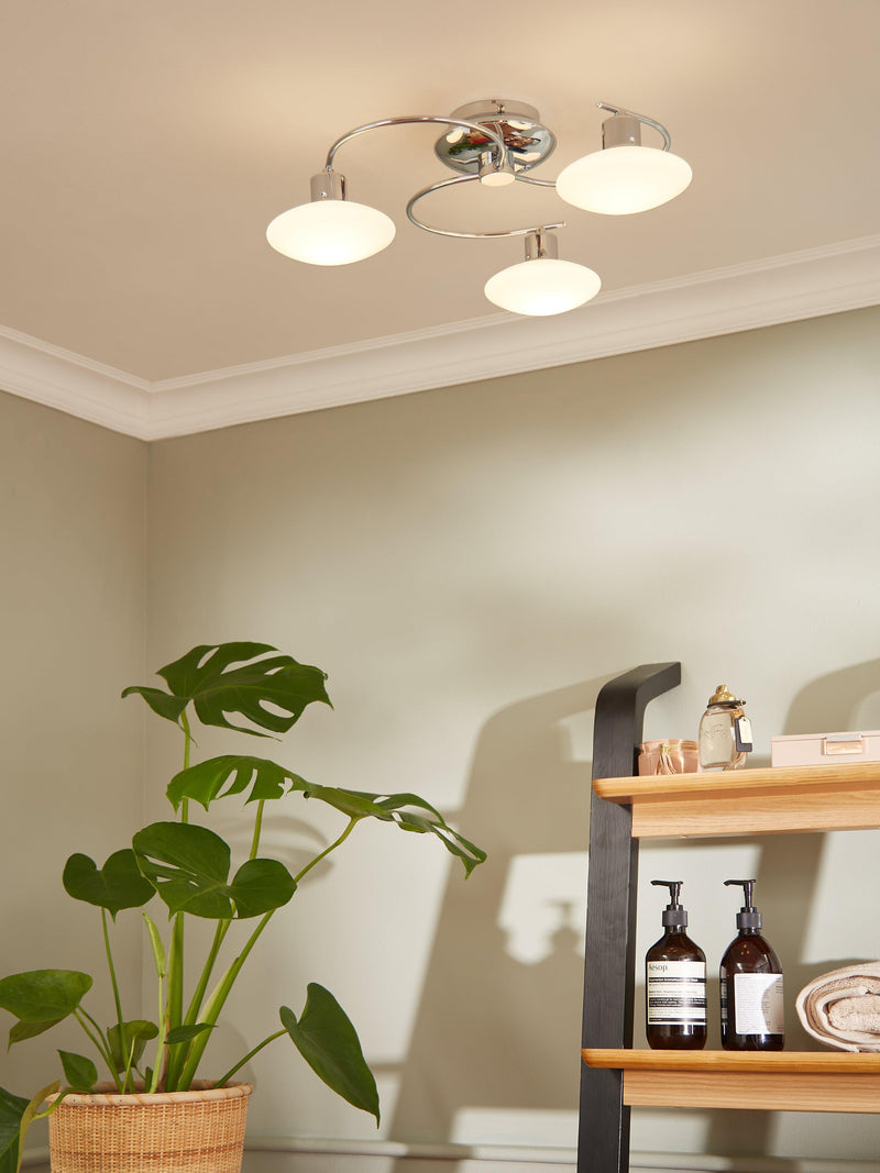 John Lewis Tameo semi flush ceiling light chrome 50cm, UK version