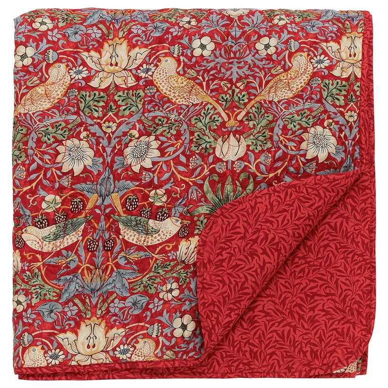 Morris & Co. Strawberry Thief Bedspread, Red