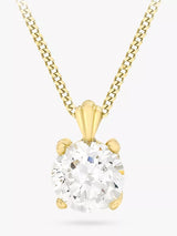 John Lewis IBB 9ct Yellow Gold Cubic Zirconia Pendant Necklace 41-46cm- Buy online at McGrocer